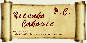 Milenko Caković vizit kartica